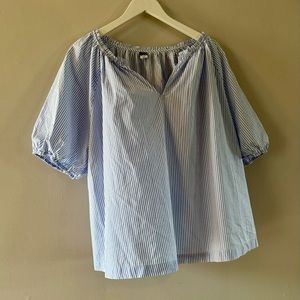 Old Navy Blur & White Striped Top XXL